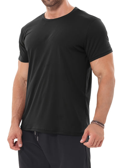 6pcs Men'S Sports Shirt Short Sleeved Sports Top Quick Drying Round Neck Running T-shirt