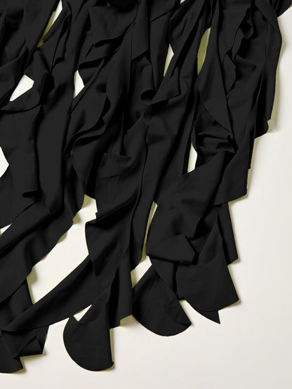 Plus Size, Large Size Black Ruffle Trim Midi Dress | Chic Outfit for Date Night & Summer Soirees