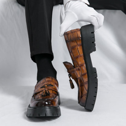 Men's Loafers & Slip-Ons - Platform Sole & Tassel Detail 268965