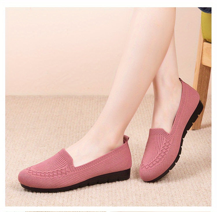 [Sneakers] Women'S Lightweight Breathable Slip-On Loafers- Summer Casual Shoes with Elastic Sides, Arch Support& Cushioned Insole, Purple Fabric Upper& Durable Rubber Sole for All-Season Comfort, Comfy Shoes