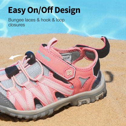 Boys Girls Closed-Toe Outdoor Summer Stylish and Comfortable Fashion Sandals Outdoor Walking Fashion Outdoor Shoes Little Kid/Big Kid Quick On and Off Suitable for Different Occasions