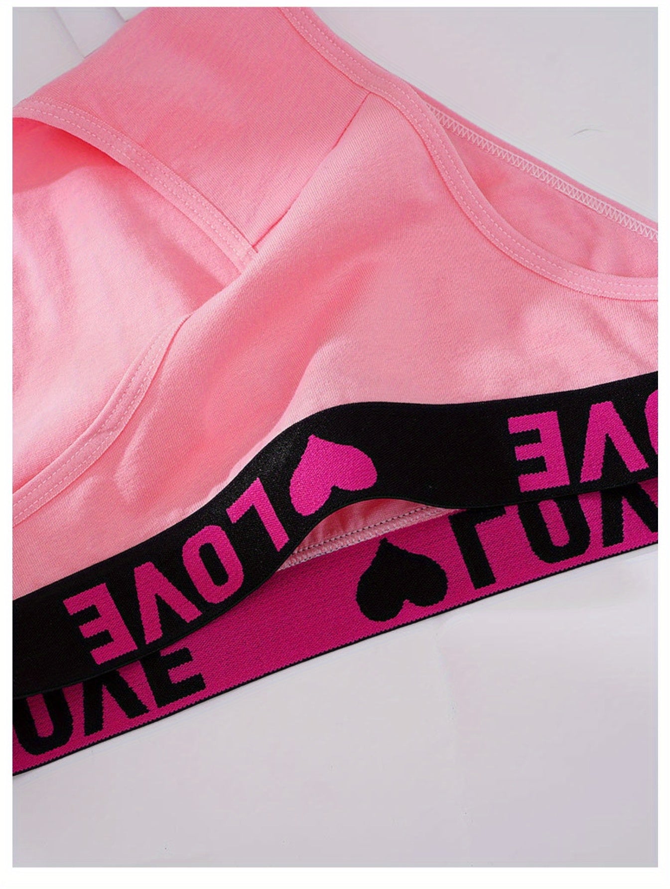 6pcs Seamless Women'S Underwear, Simple Letter Love Pattern, Comfortable Stretch Fabric Lingerie in Red, Black, Blue, Pink, Green, Beige