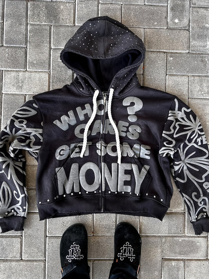 Couple Matching Y2K Letter Print Destroyed Hoodie | Unisex Oversized Zip Up Or Pullover Sweatshirt | Harajuku Hip Hop Streetwear Hoodie for Men And Women | Trendy Casual Autumn Winter Fashion Outerwear | Loose Fit Graphic Jacket Top