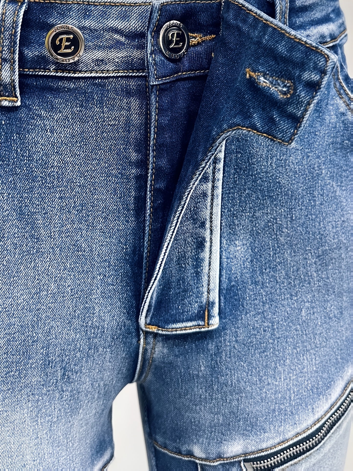 Men's Vintage Washed Motorcycle Pants - Slim Fit Stretch Denim with Elastic Panels, Mid-Stretch Comfort & Zipper Closure, Machine Washable All-Season Casual Riding Jeans