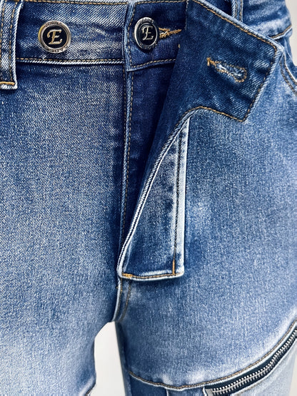 Men's Vintage Washed Motorcycle Pants - Slim Fit Stretch Denim with Elastic Panels, Mid-Stretch Comfort & Zipper Closure, Machine Washable All-Season Casual Riding Jeans
