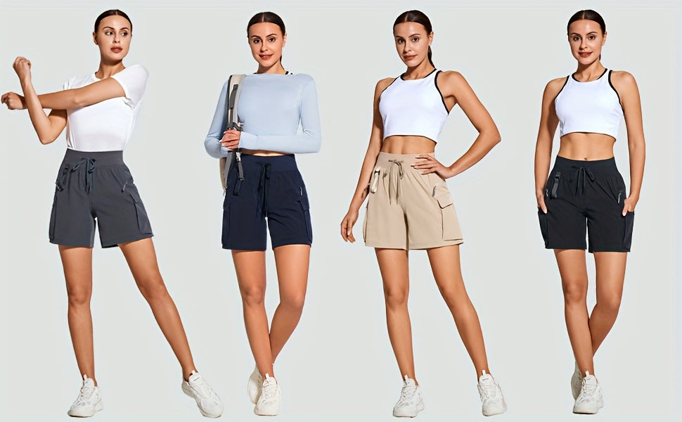 Women's Hiking Cargo Shorts Quick Dry & 50+ Ultra Comfortable High Quality Lightweight Workout Shorts with Big Zipper Pockets for Women Golf Athletic Spring & Summer Essential, Perfect for Going Out