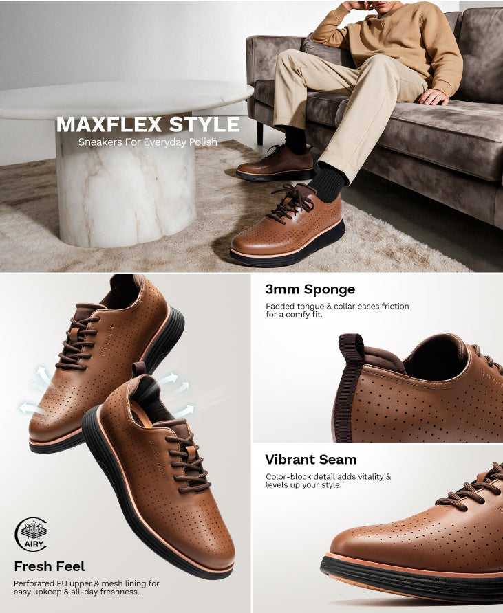Men'S MaxFlex Fashion Sneaker Oxford Shoes Classic Business Casual Shoes Suitable for Daily and Formal Wear