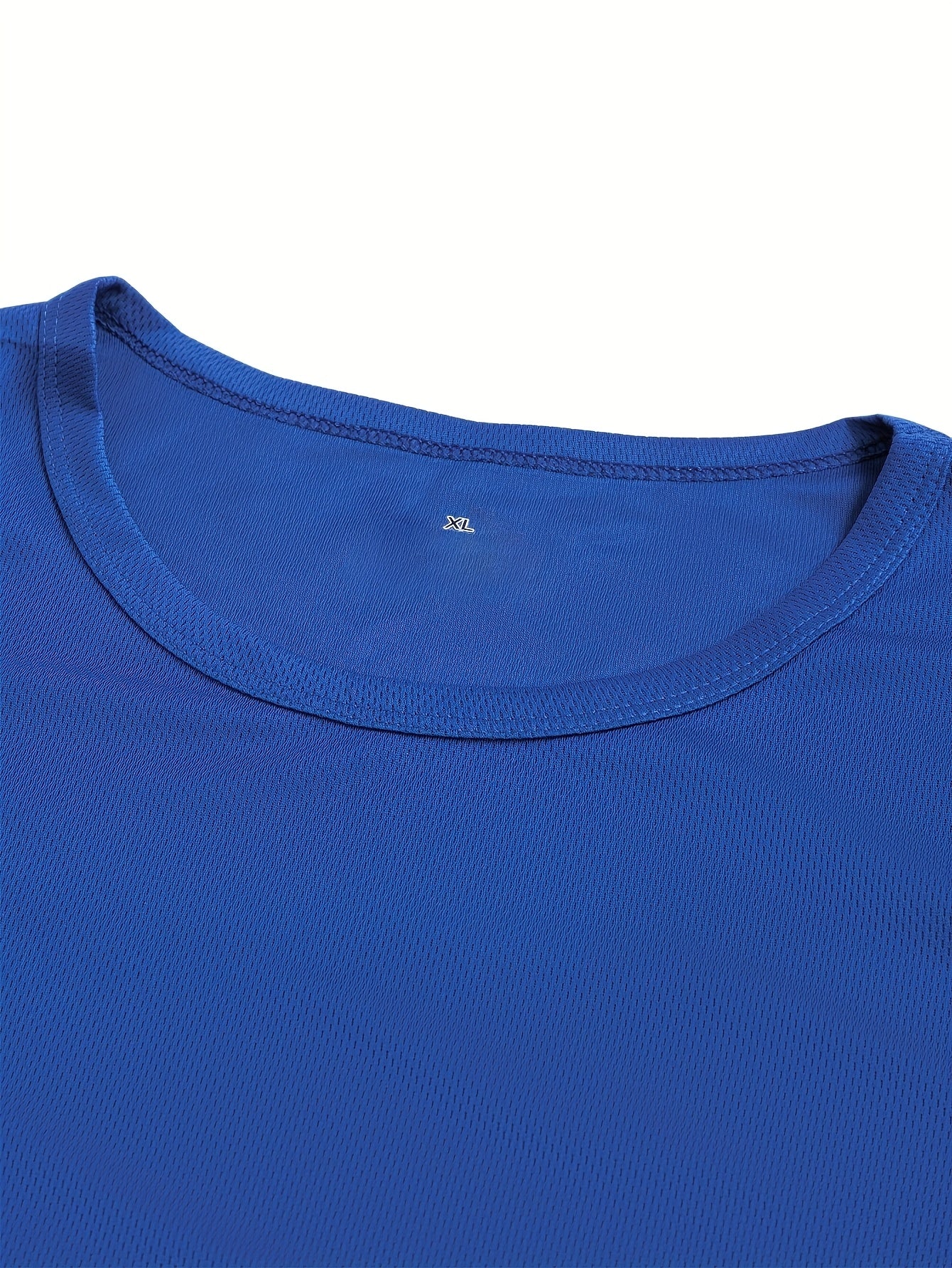 5pcs Men's Quick-Dry T-Shirts - Breathable & Moisture-Wicking Polyester, Crew Neck Sports Tees for Gym, Running & Casual Wear.