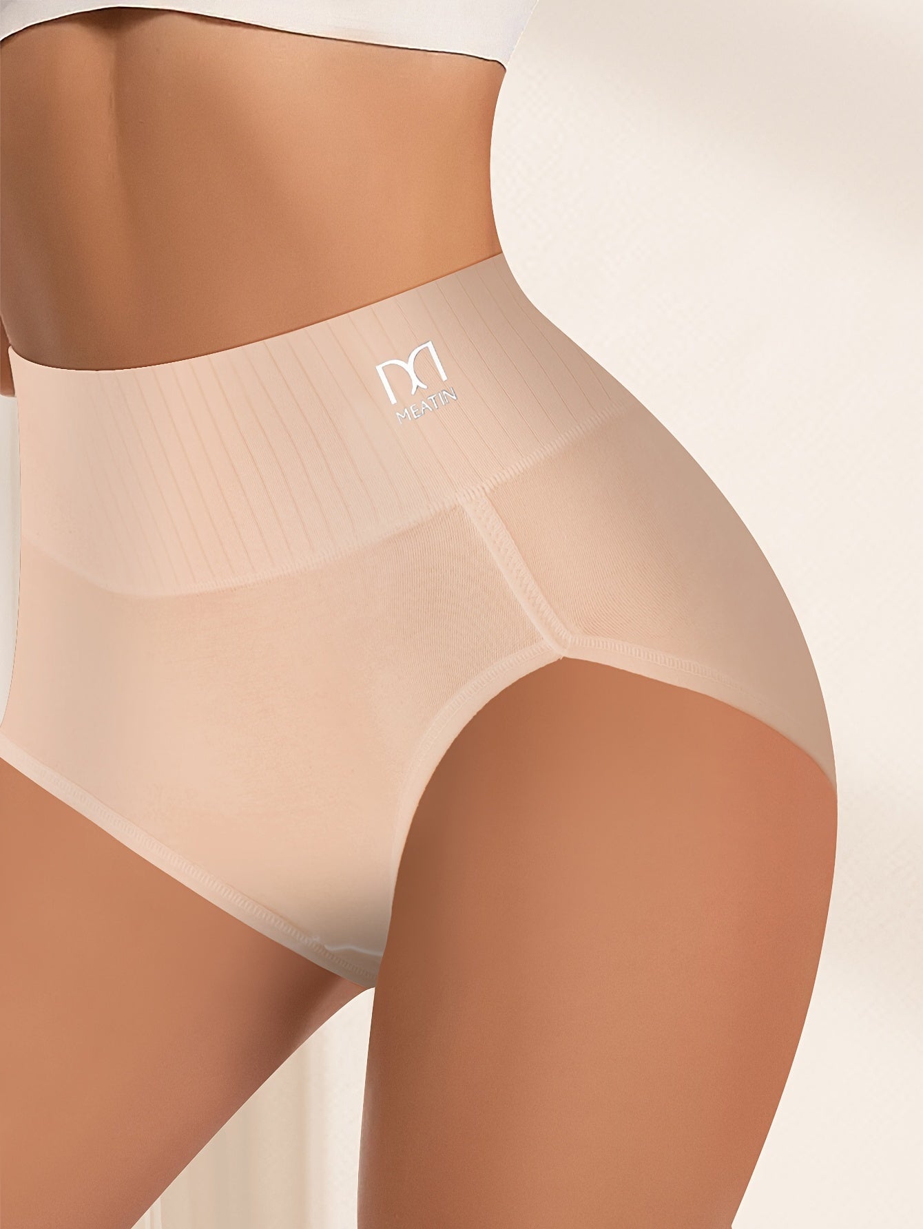 QUASTI 10pcs Women'S Dopamine Colourful Stripes Breathable Comfortable Fit Women'S High Waisted Panties Elastic Soft Hip Wrapping High Waisted Thigh Panties Back to Sports Panties & Women'S High Waisted Fashion Panties