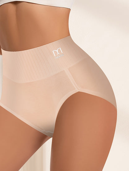 QUASTI 10pcs Women'S Dopamine Colourful Stripes Breathable Comfortable Fit Women'S High Waisted Panties Elastic Soft Hip Wrapping High Waisted Thigh Panties Back to Sports Panties & Women'S High Waisted Fashion Panties