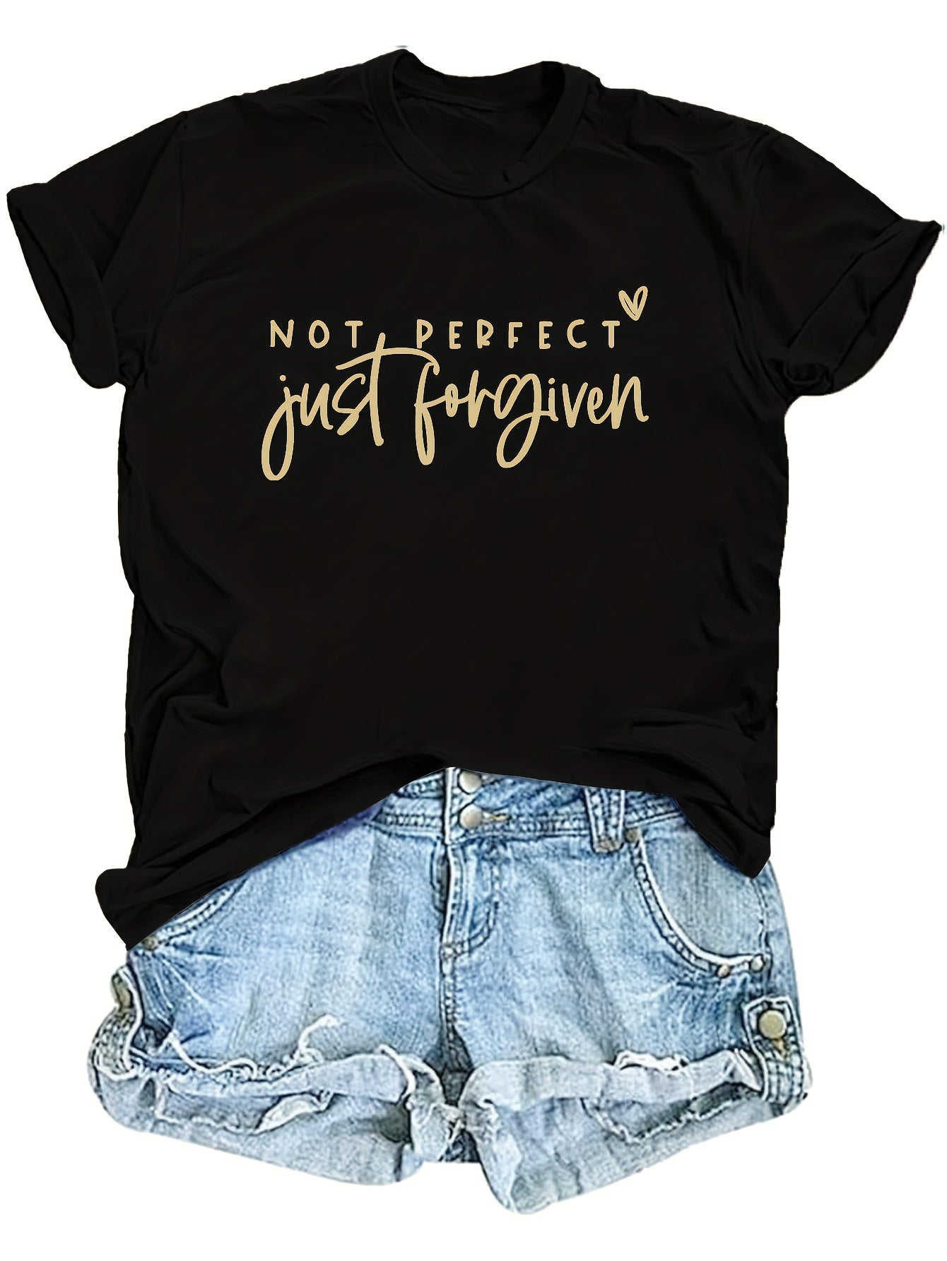 Not Perfect, But Forgiven T-shirt, Christian T-shirt, Religious Gift For Women, Adult Easter Gift, Bible T-shirt, Jesus Faith