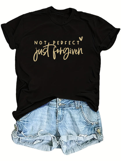 Not Perfect, But Forgiven T-shirt, Christian T-shirt, Religious Gift For Women, Adult Easter Gift, Bible T-shirt, Jesus Faith