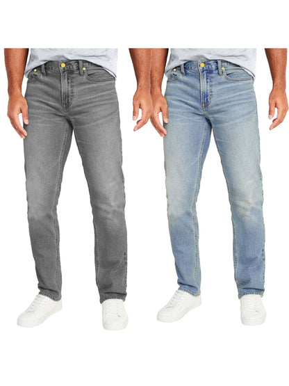 2-Pack Men's Flex Stretch Slim Straight Jeans (31" Inseam)