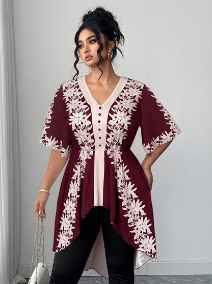 Women's White Polyester Printed V-Neck Dress - product view 24