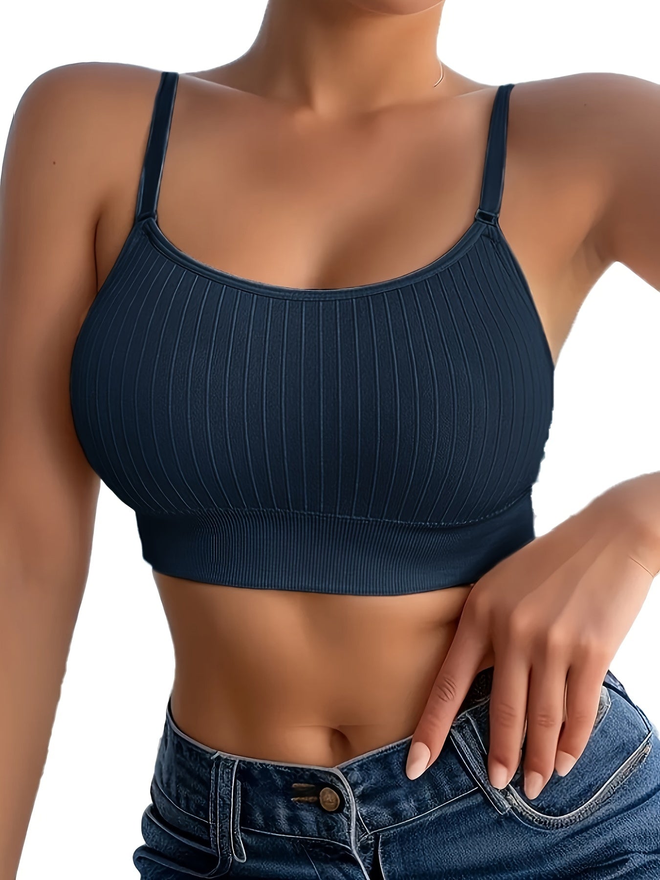 6pcs Women's U Back Sports Bra with Adjustable Straps And Removable Padded Bra