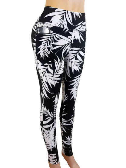 POCKETS Women's Leggings/High Waist Soft Stretch Skinny Solid Color & Printed & Tye Die Leggings for Women, Supper Soft Women's Clothing,,