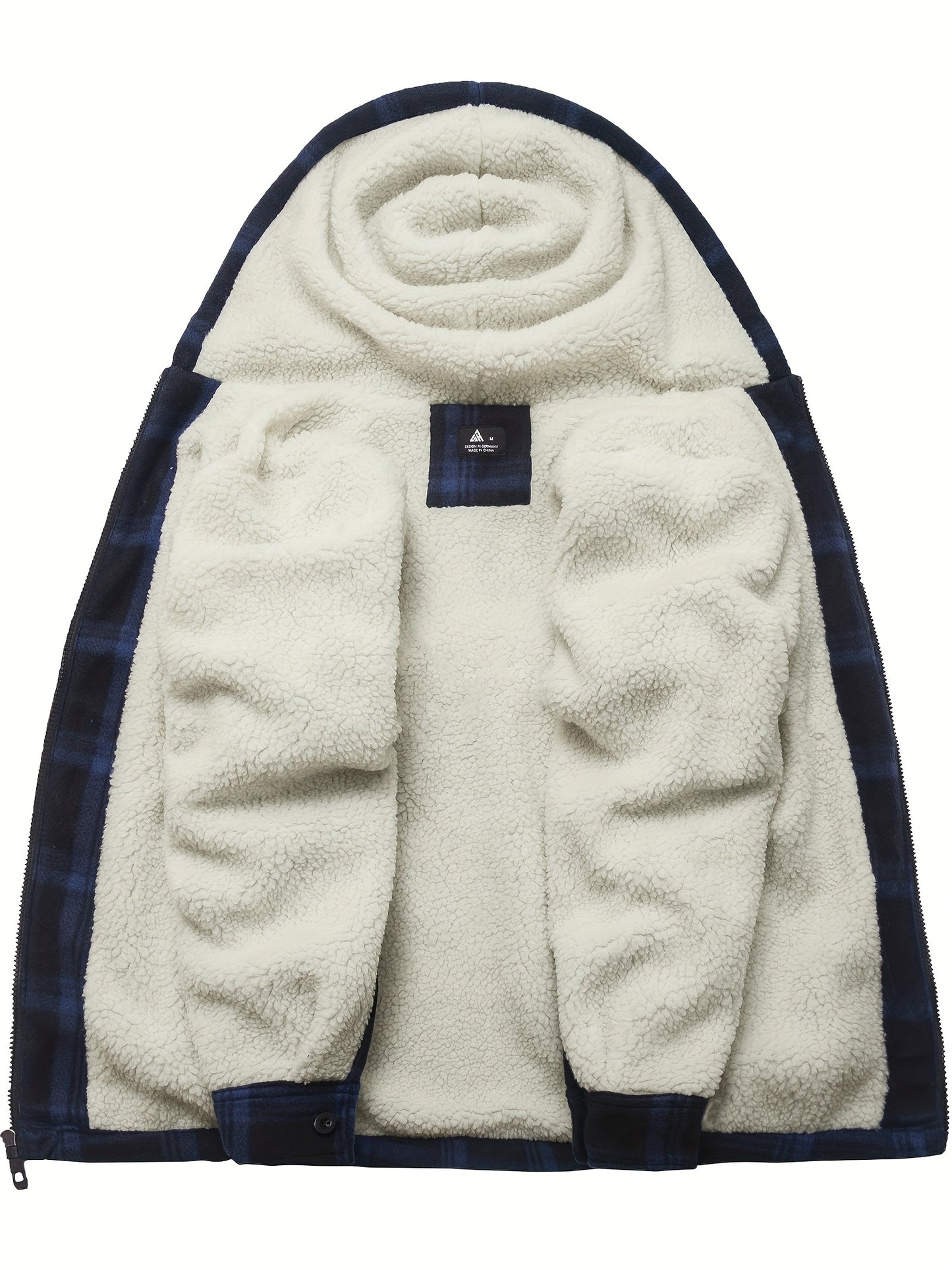 Men'S Heavyweight Fleece Hoodies Jacket - Full Zip Up Thick Sherpa Lined Flannel Plaid Shirt Jacket