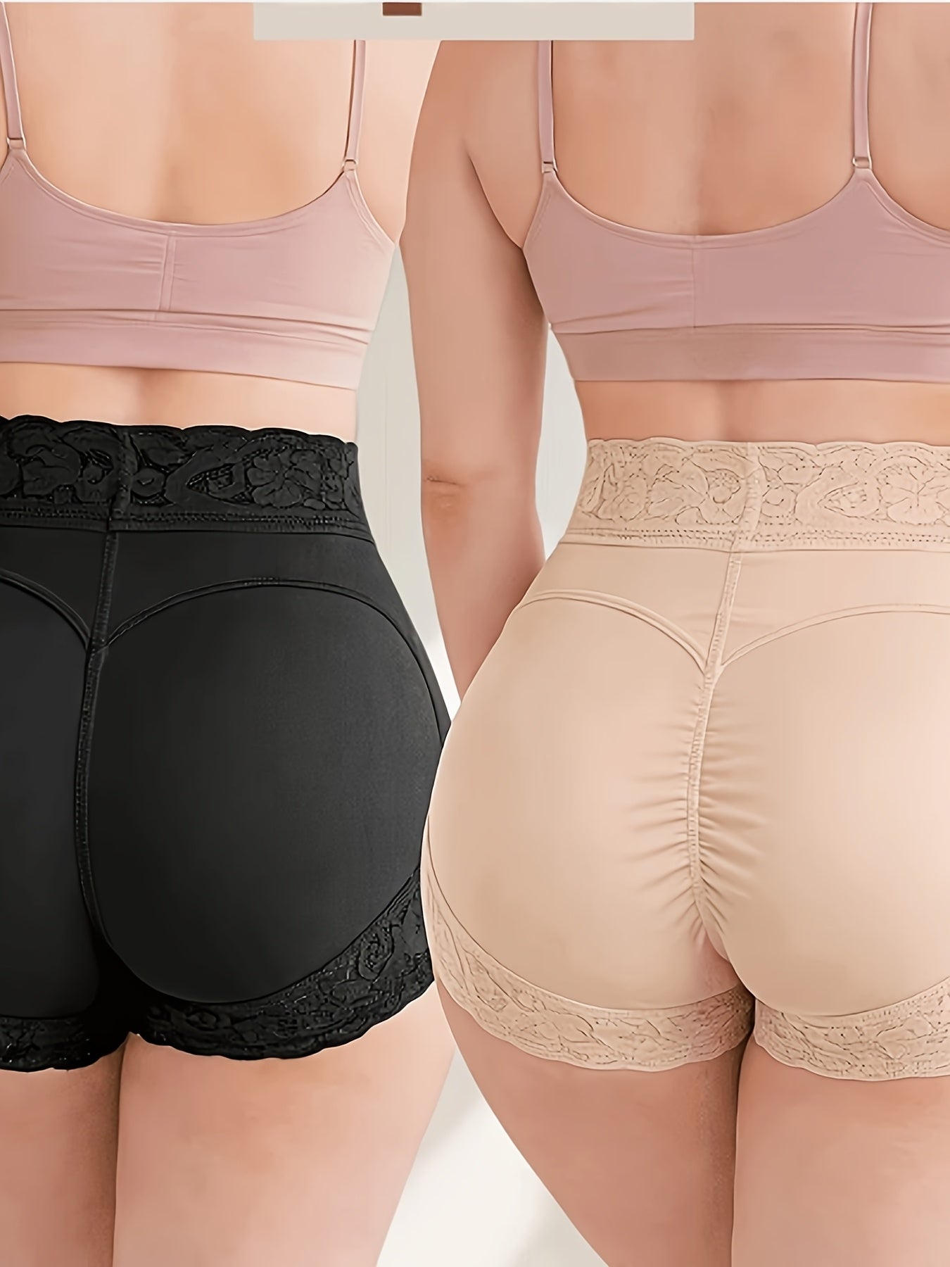 3pcs Mixed Color Shaping Butt-Lifting Panties, Women's Shaping Underwear, Butt Lift Panties, High-Waist Tummy Control, Lace Trim, Postpartum Tummy Control, Base Layer Tights