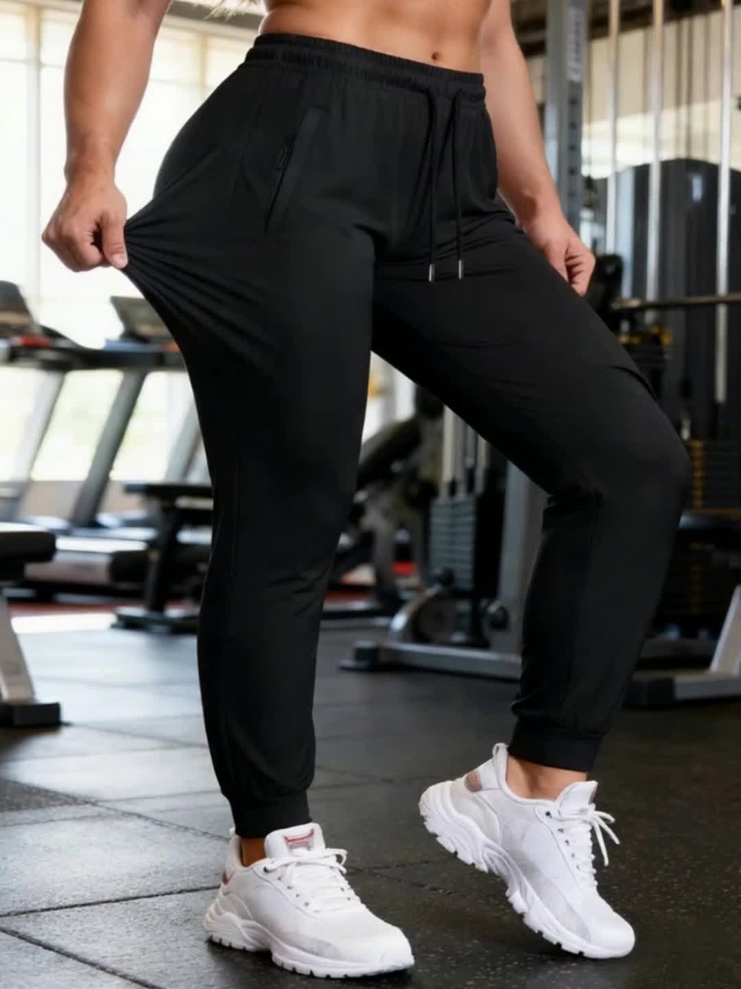 Women'S Lightweight Breathable Casual Joggers, High Stretch Quick-Dry Sports Pants with Drawstring Waist And Side Pockets, Loose-Fit Tapered Leg Trousers for Gym, Running, Daily Wear, All-Season Bottoms