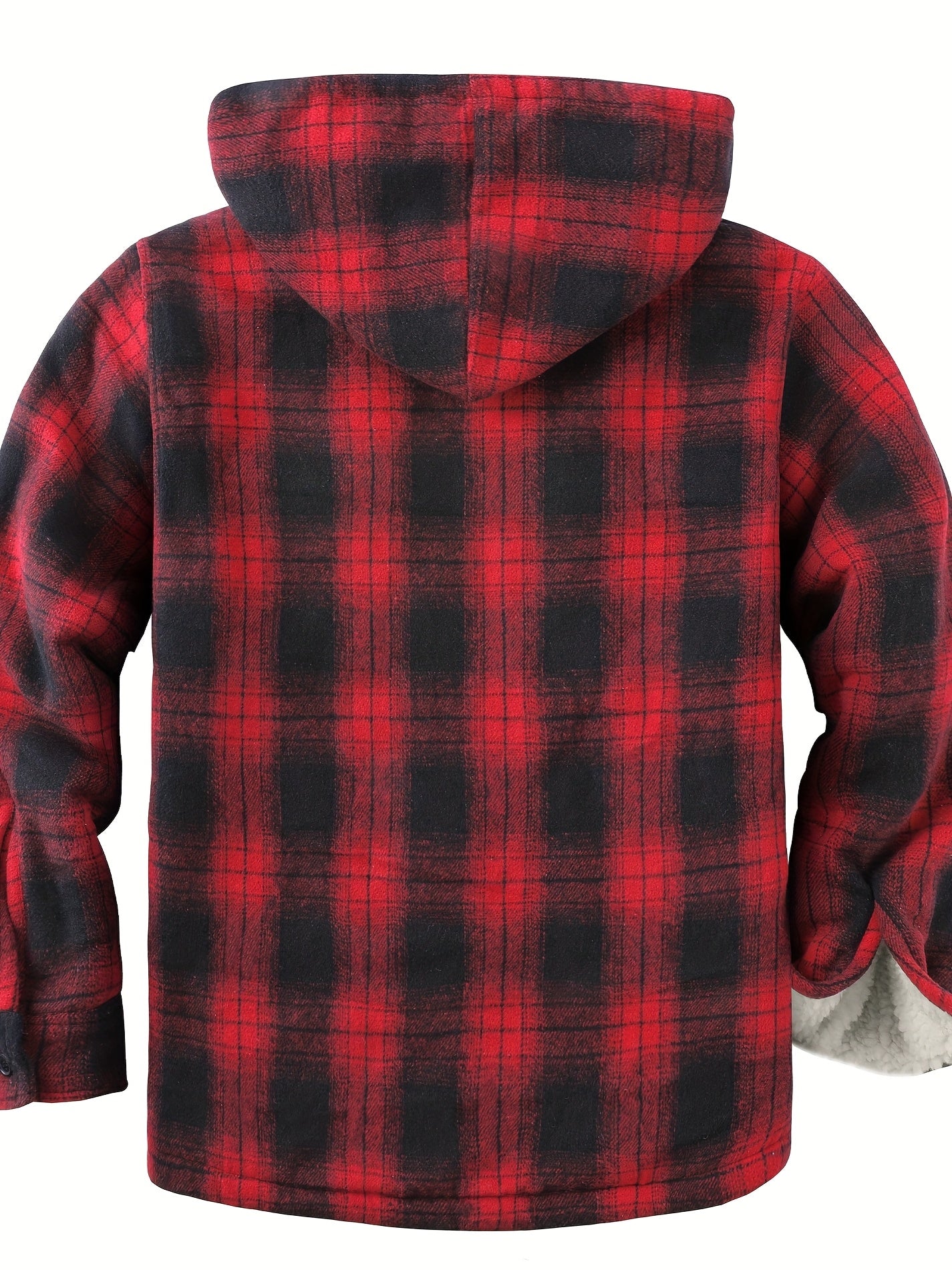 Men'S Zip-Up Hoodies with a Sherpa And Flannel Plaid Design