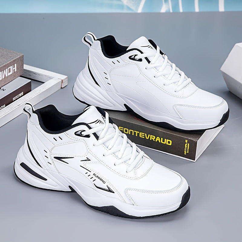 Men's Height-Increasing Sneakers Suitable for Teenagers & Students - Lightweight Upper & MD Sole, Low-Top Round Toe Sneakers for, Sports, Outdoor, Casual Wear - Large Size Comfortable Lace-Up
