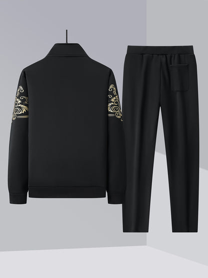 Spring And Autumn Style Men'S Zipper Open Cardigan Sports Suit