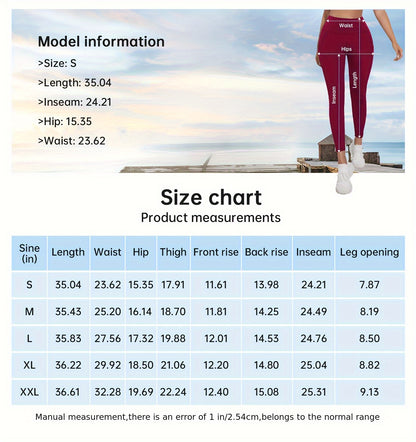 High-Waisted Women'S Yoga Pants - Tummy Control, Butt-Lifting, Soft Elastic Exercise Pants, Breathable Fitness Cycling Yoga Pants Suitable for All And Outdoor Sports Occasions