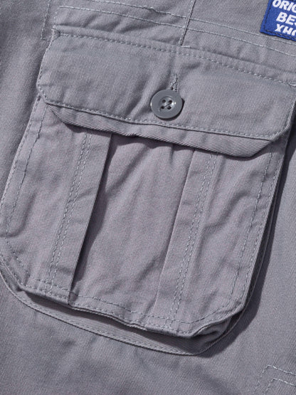 Men'S Pure Washed Outdoor Multi-Pocket Tooling Shorts Suitable for Daily Hunting, Fishing, Mountaineering, Camping And Other Outdoor Leisure Activities