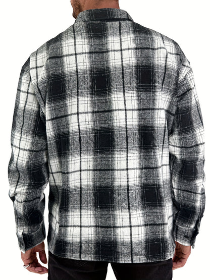 This Unisex, Retro-style Casual Shirt Features A Classic Plaid Design And A Minimalist Aesthetic. The Collared Design Makes It Suitable For Year-round Wear, And The Loose, Comfortable Fit Caters To Various Styling Needs. A Small Gift Is Included.