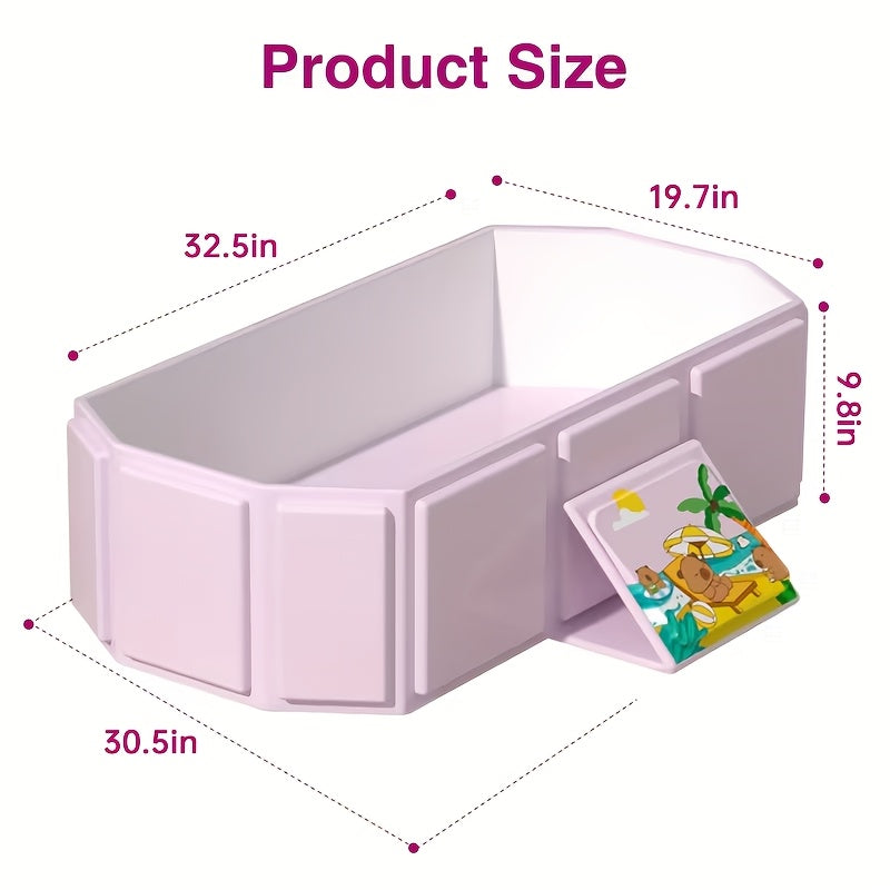 Portable Folding Baby Bath Tub, 7.79gal X 17.7W X 9.8H Inches, Suitable for 0-3 Years, Pink/Mint Green