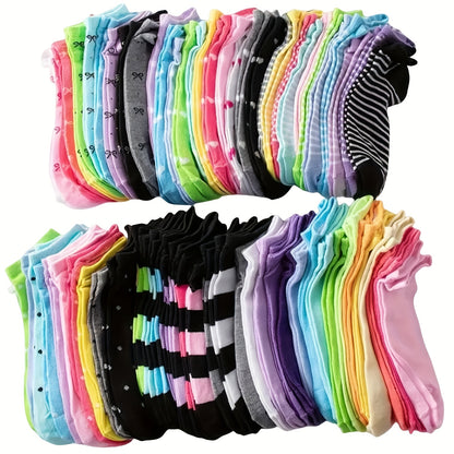 Women's 20 Pairs Of Randomly Mixed Colors Polyester Shoes - product view 4