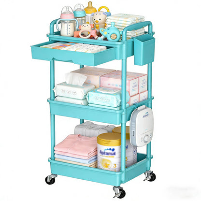 3 4 T Mobile Storage Cart for Nursery Space Saving Organizer on Wheels Perfect - product view 3