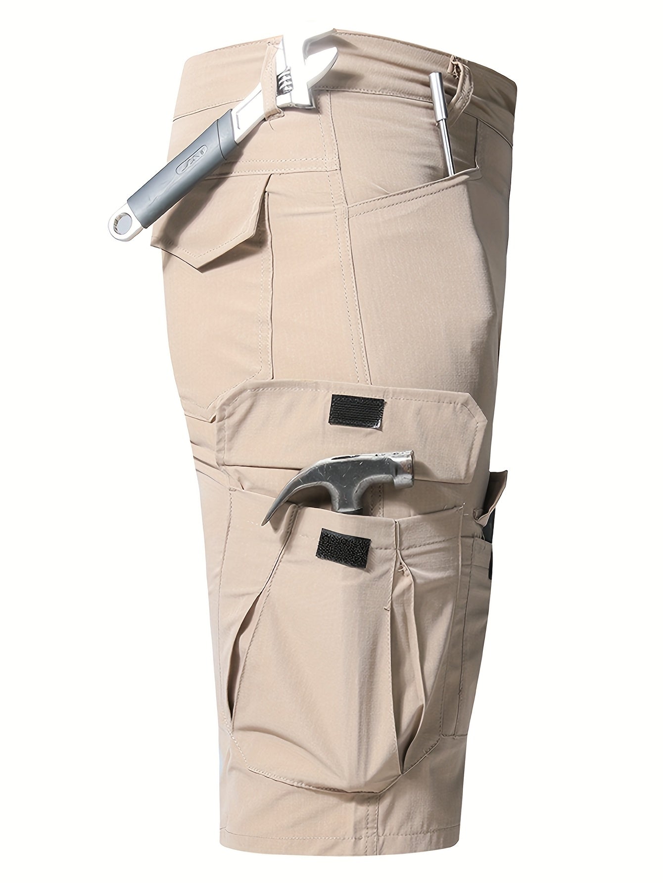 Plus Size Men's Outdoor Multi-pocket Tactical Overalls Shorts Are Suitable for Outdoor Activities Such As Mountaineering, Fishing And Camping., PLUS SIZE