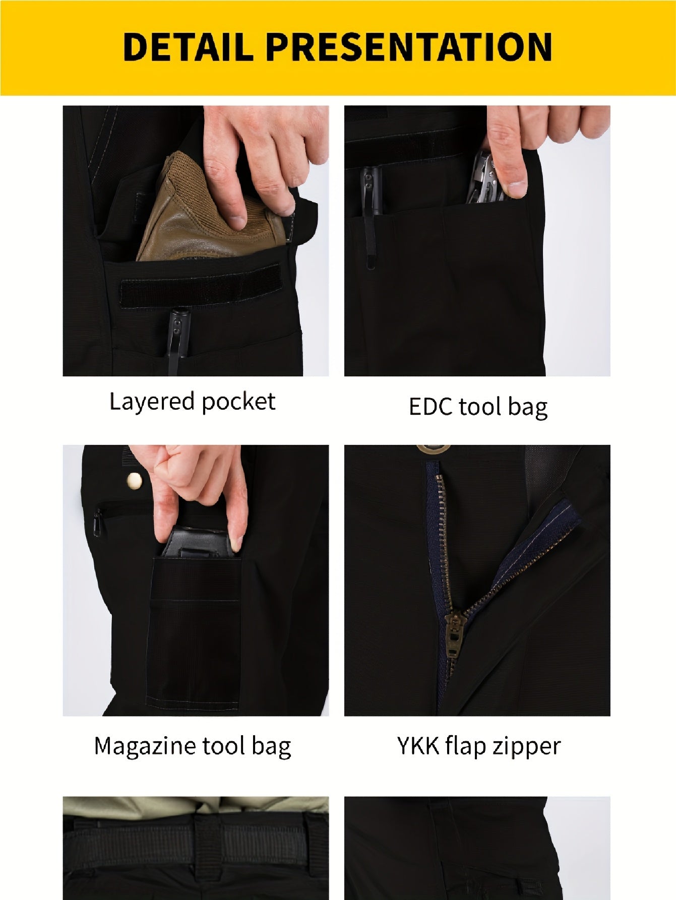 2pcs Set, Men'S Outdoor Cargo Pants, Multi-Functional Pockets, Lightweight, Ripstop, Durable Work Pants, for Camping Hiking Fishing, Suitable for Spring Summer And Autumn Seasons