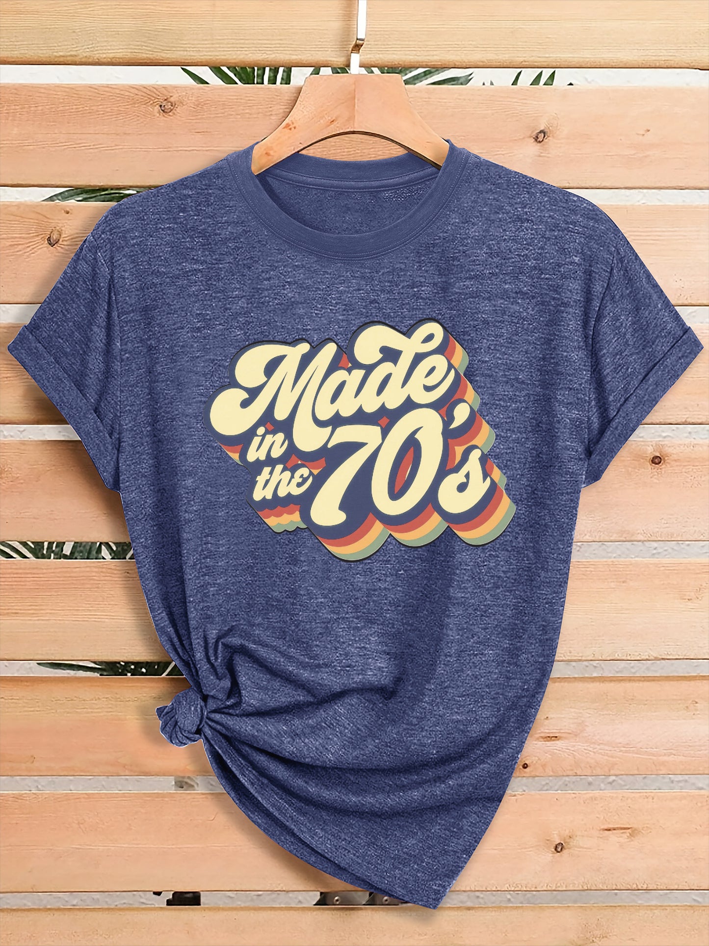 Women'S Summer Retro 70s Printed Crew Neck T-Shirt, Loose Fit, Comfortable Fabric, Daily Casual Top