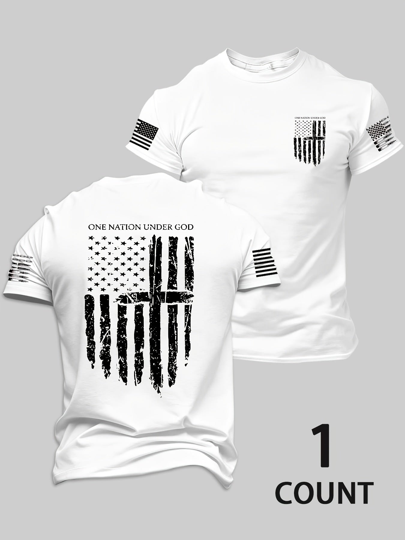 MIXECI Brand Teenager'S Letter Flag Pattern Printed Round Neck T-Shirt, Summer Outdoor Sports Short Sleeve, For Teenager