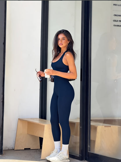 Shapewear Bodysuit For Women Tummy Control Square Neck Seamless Ribbed Jumpsuit Sleeveless Tank Top Leggings, For, High Elastic Fit