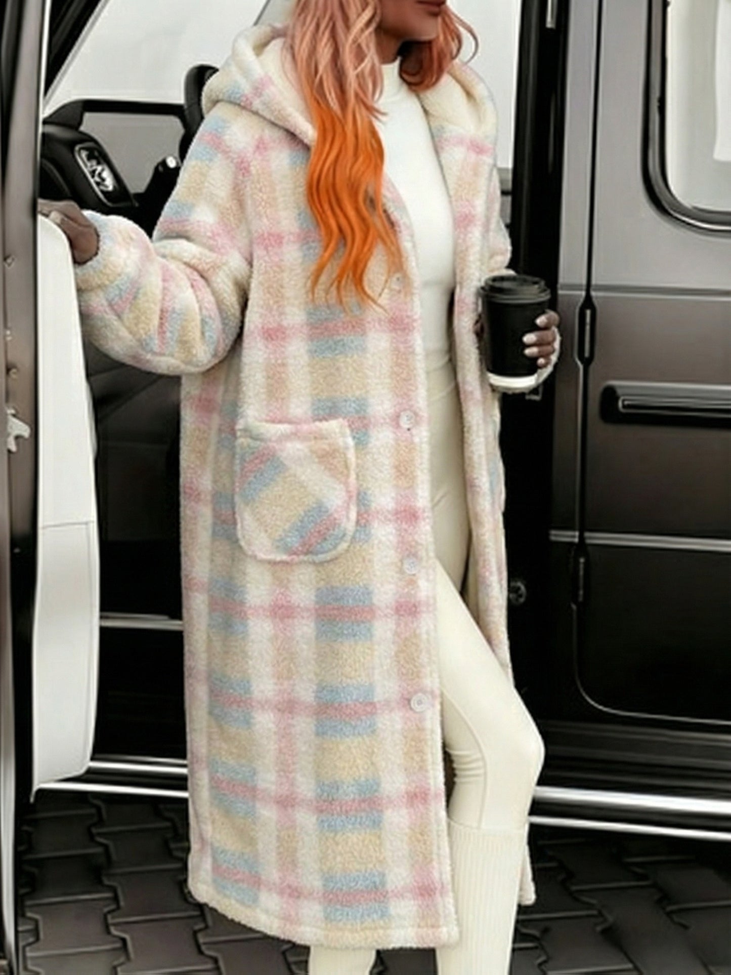 Grey Powder Blue Rice Home Coat Ladies Black Five Exclusive Warm Thick And Velvet Long Cute Sweet Home Colorful Plaid Home Pajamas Christmas Coat.