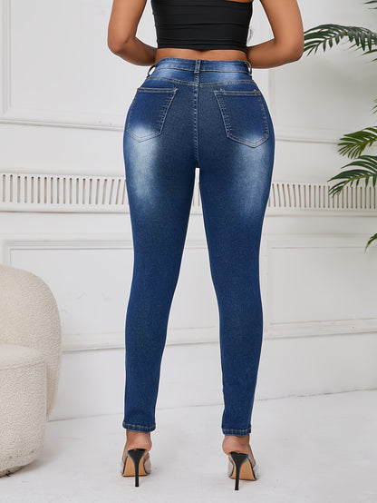 Women Distressed Jeans Women`S Waist Stretch Denim Pants Color Ripped Yellow Detail Skinny Jean for Women
