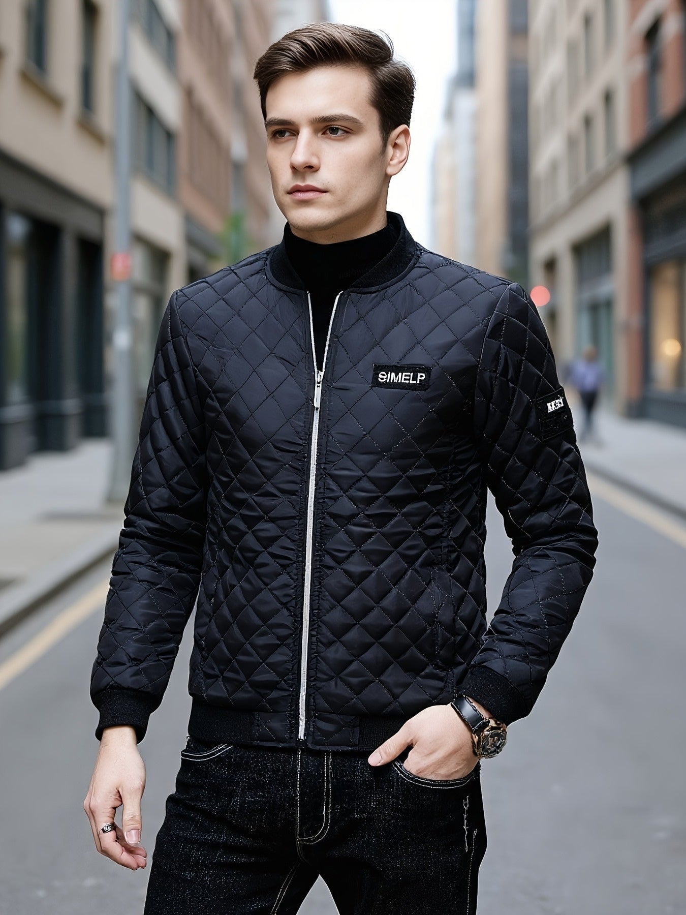 2025 Casual Men Graphic Printed Zipper Pockets Spring Autumn Rave Jacket for Traveling Back to School Casual Jacket, Suitable for Autumn AND Winter Valentine's Day Gifts