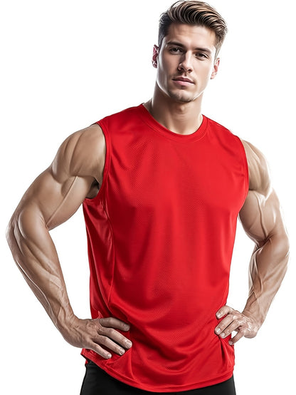 Men's Plus Size Performance Tank Tops - 5-Pack Breathable Sports Vests