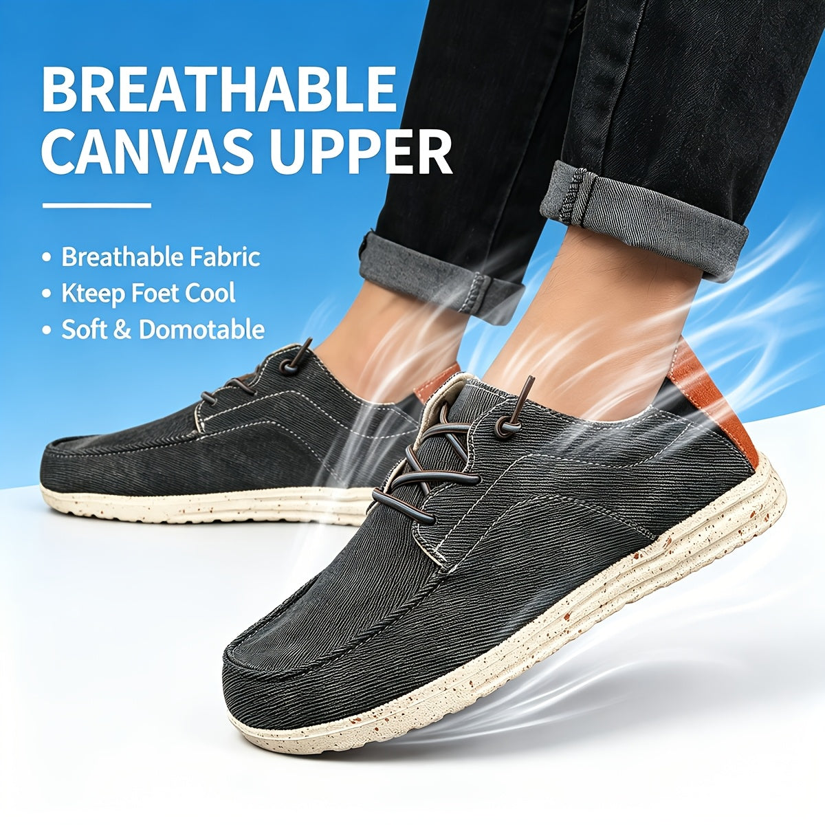 Men's Shoes 2025 New Spring and Autumn Casual Lightweight Thick-soled Canvas Shoes One-leg Couples Sports Soft-soled Loafers Driving Shoes Simple Women's Shoes