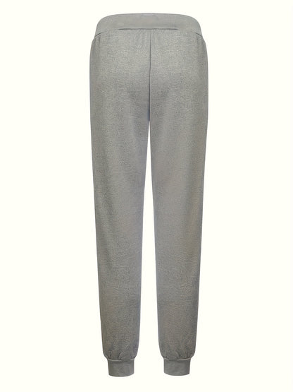 2025 Men'S Edition Solid Color Jogging Pants Featuring Dual Side Pockets And a Drawstring, Stylish Casual Trousers with 'NEW YORK' Print, Ideal for Outdoor Activities