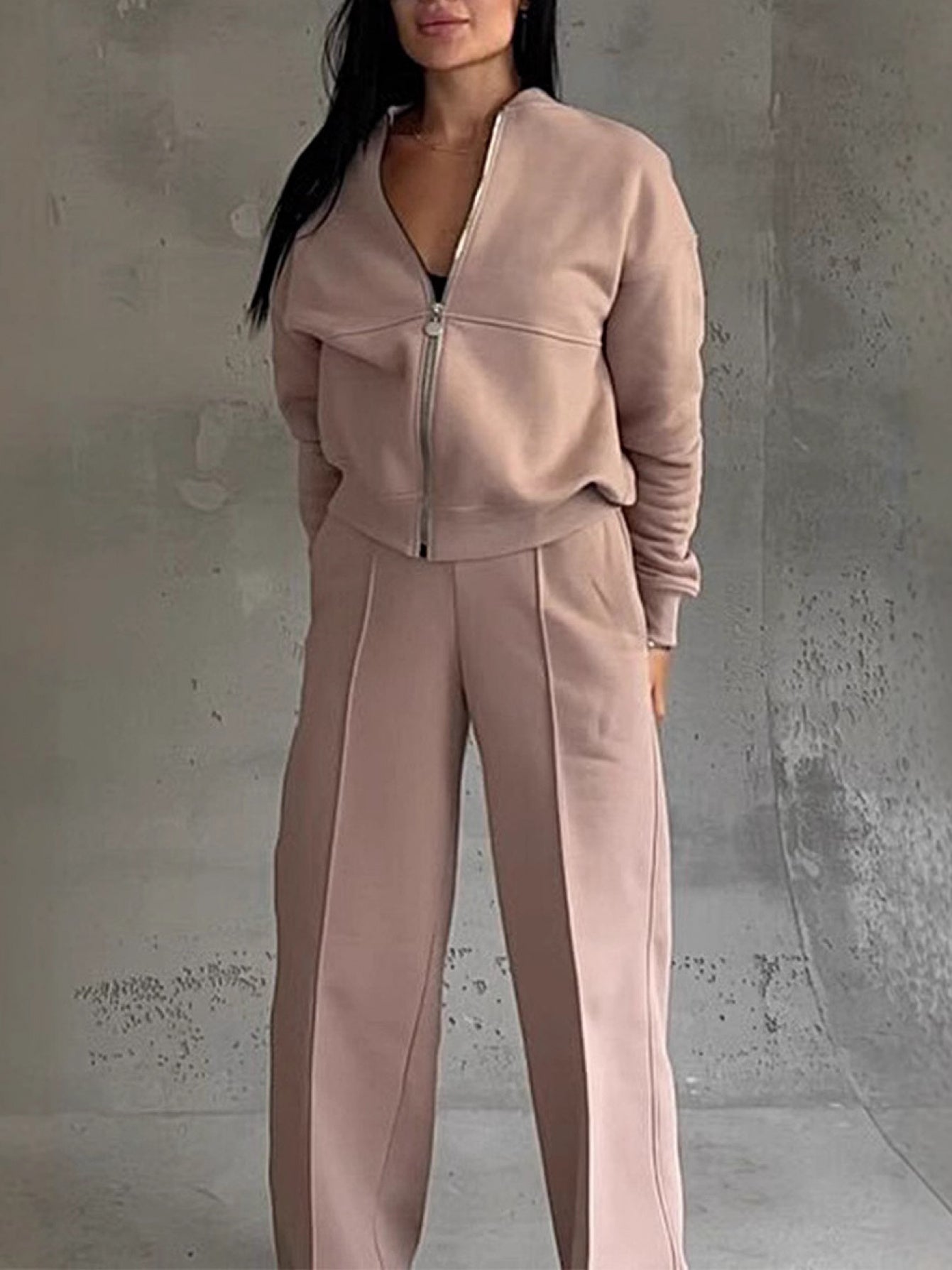 Women'S 2025 Set Women'S Solid Color Sweatshirt Casual Set