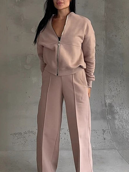 Women'S 2025 Set Women'S Solid Color Sweatshirt Casual Set