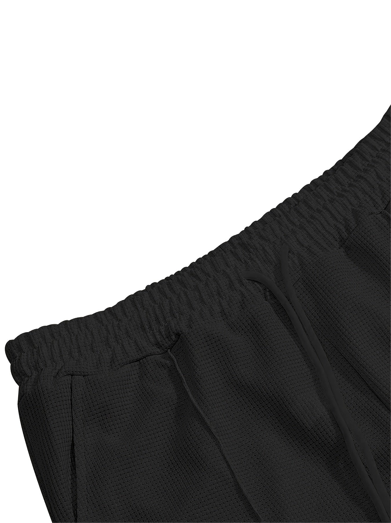 Mens 2pcs Outfits, New Spring Fall Waffle Knit Long Sleeve Top & Pants Set, Comfortable Breathable Casual Sports Tracksuit for Daily Workout