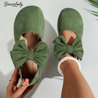 Old Beijing Cloth Shoes Mother'S Shoes New Genuine Metal Buckle Bow Single Shoes Black Work Shoes Soft Sole Comfortable Work Shopping Shoes, Women Shoes