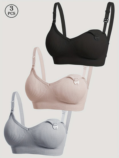 [Selected 3pcs Set] Comfortable Bandeau Bra for Women Tube Top Style with Ribbed Fabric And Elastic Support Perfect for Daily Wear Seamless Bandeau Bra for Women Strapless Wireless Tube Top with Removable Pads Super Stretchy And Soft Fit