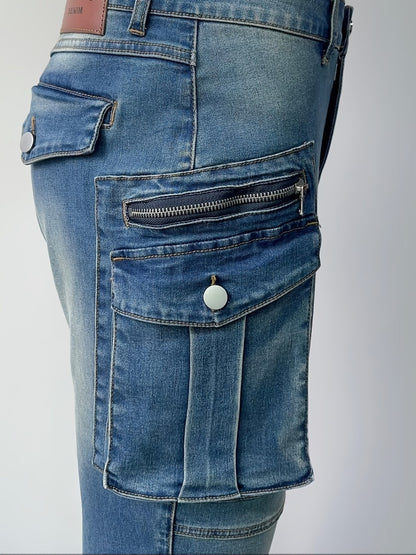 Men's Straight Leg Jeans - Vintage Wash Clean Finish Streetwear