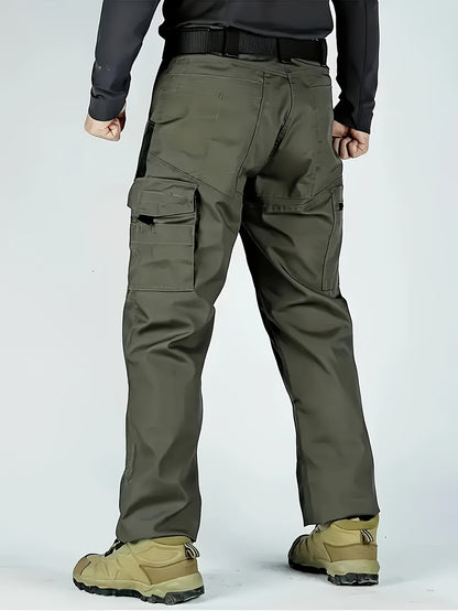 2pcs Men'S Tactical Pants - Heavy-Duty, Adjustable Belt & Multi-Pocket Design, Durable Outdoor Pants For Hiking, Hunting, Climbing, Casual Wear